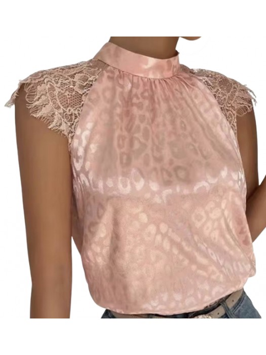 Pink corporate halter neck blouse 