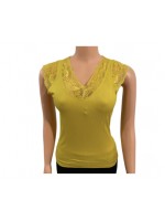 Corporate/ casual yellow lace sleeved tank camisole 