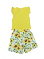 Girls yellow floral two-piece set