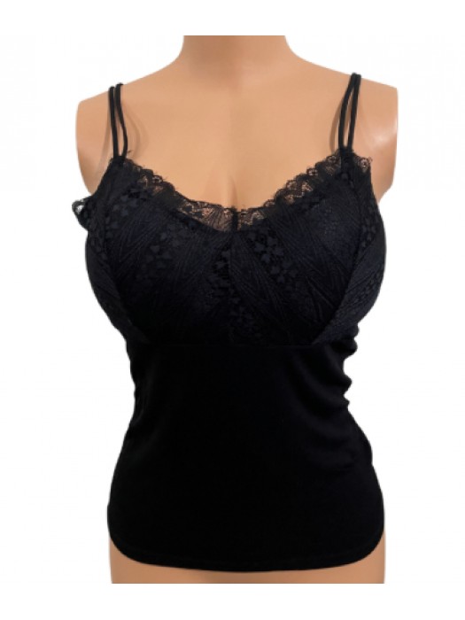 Solid black corporate inner padded camisole Solid black corporate inner padded camisole