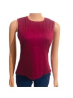 Solid burgundy cross back casual tank 