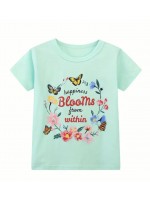 Girls light green short sleeved casual T-shirt 