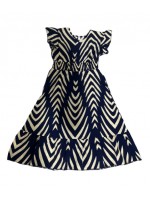 Girls summer v-neck ruffled sleeve dress