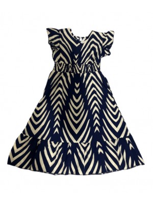 Girls summer v-neck ruffled sleeve dress Girls summer v-neck ruffled sleeve dress