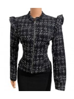 Elegant long sleeved ruffled shoulder blazer