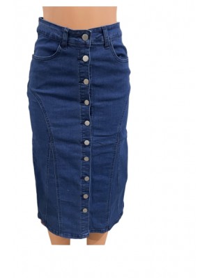 Women denim midi skirt