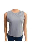 Solid gray cross back casual tank 