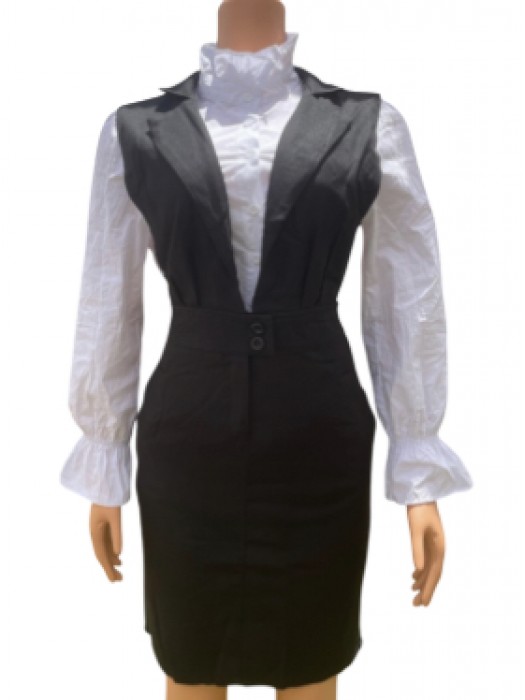 Corporate office pinafore dress