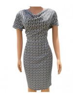 Short sleeved cowl neck dress