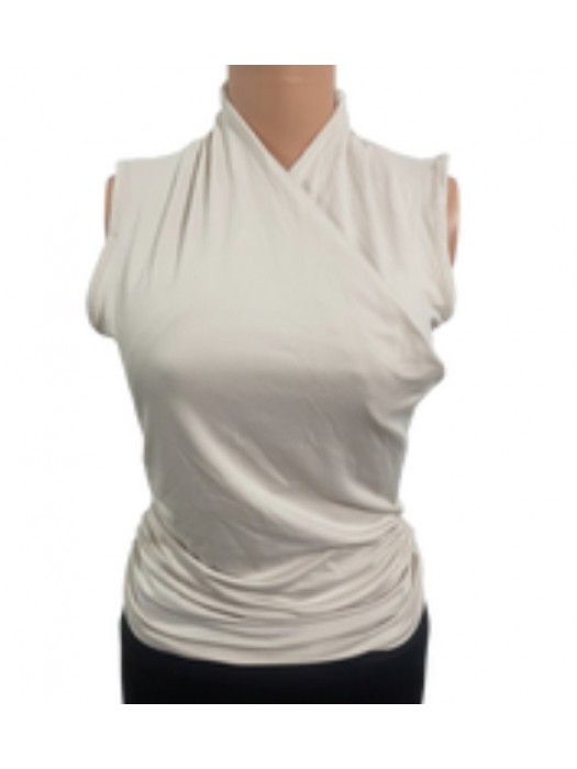 Cross-neck sleeveless casual tank