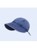 Women denim adjustable wide brim hat