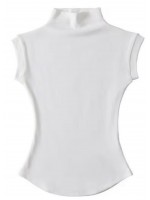 Women casual white round neck T-shirt