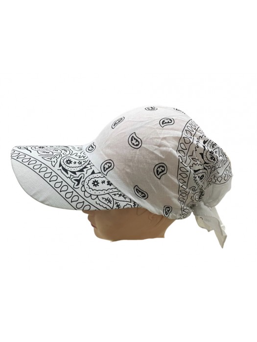 White bandanna hat