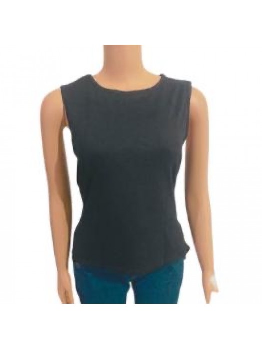 Solid black cross back casual tank 